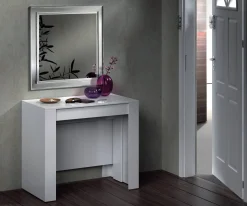 Consolle|Cucina > Dmora Consolle estensibile sala da pranzo 4-10 posti - Abicitren Bianco Lucido