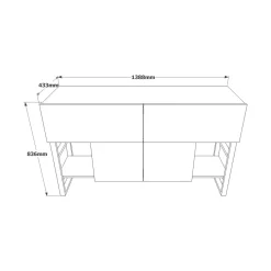 Consolle|Salotto > Dmora Consolle industrial 138x43x83h cm quercia - Izo Marrone Quercia