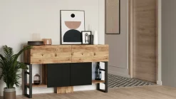 Consolle|Salotto > Dmora Consolle industrial 138x43x83h cm quercia - Izo Marrone Quercia