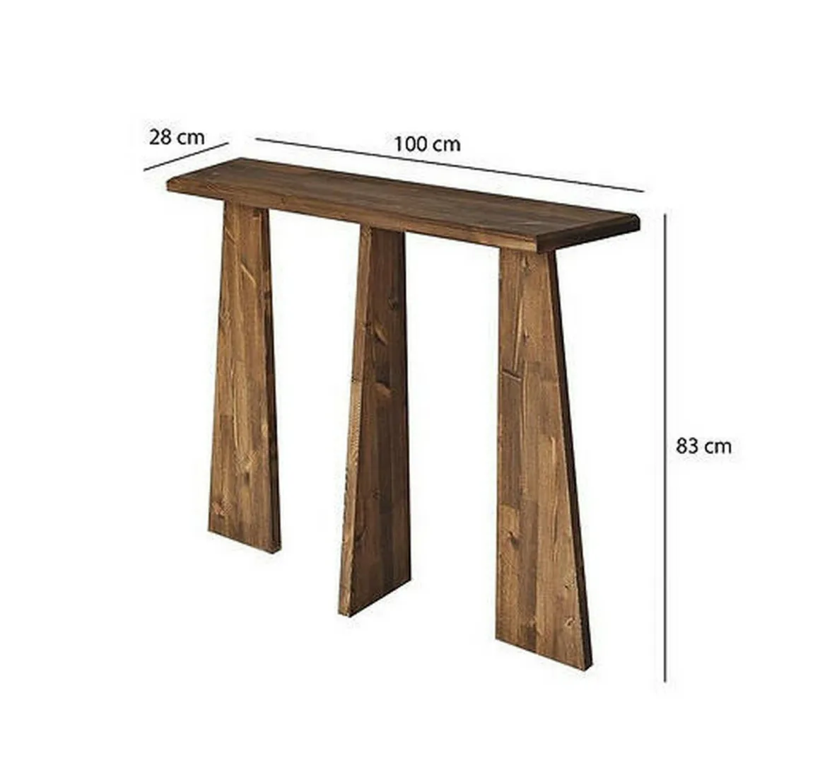 Consolle in legno 100x28x83h cm noce - TomoeGozen