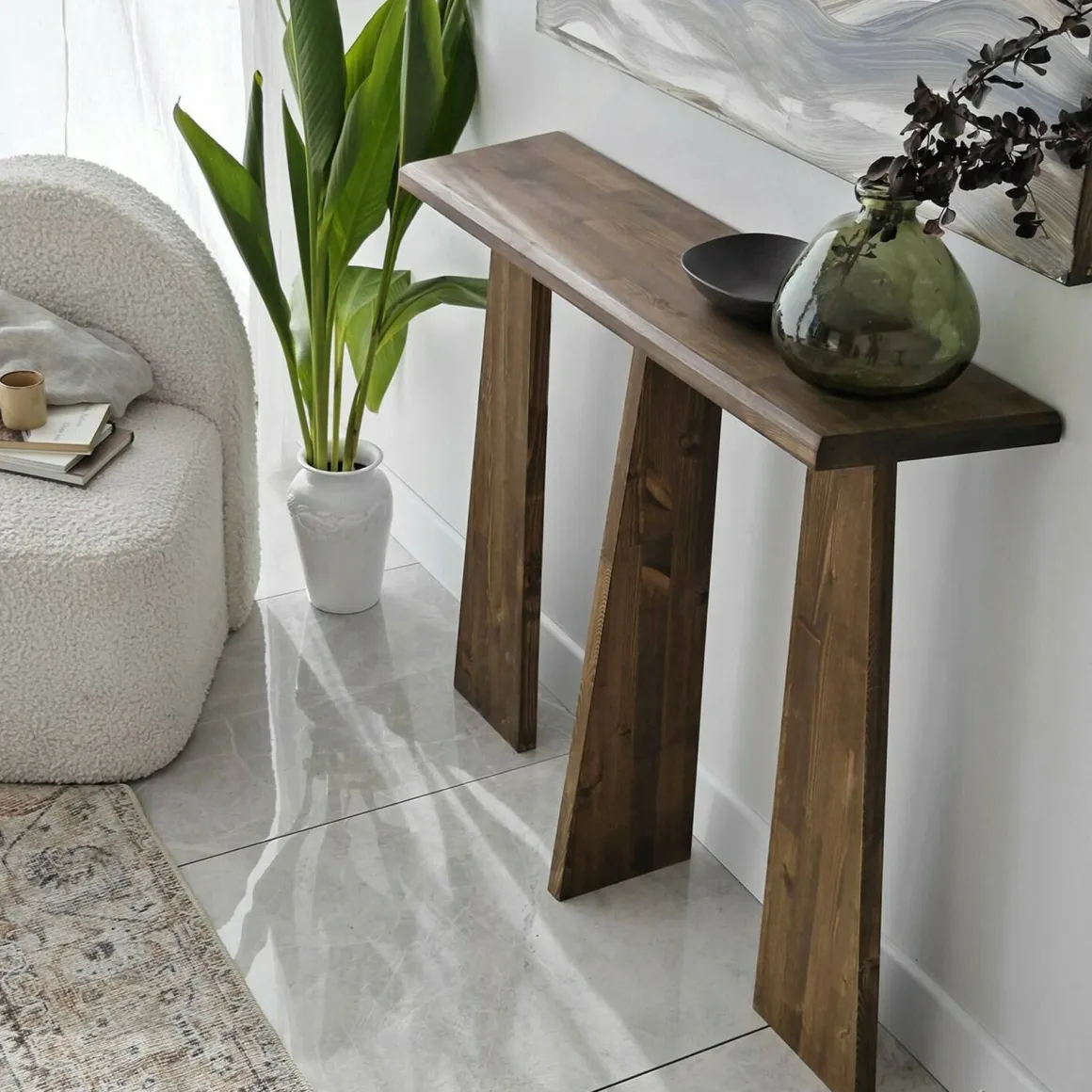 Consolle in legno 100x28x83h cm noce - TomoeGozen
