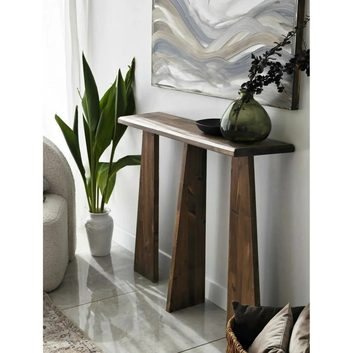 Consolle in legno 100x28x83h cm noce - TomoeGozen