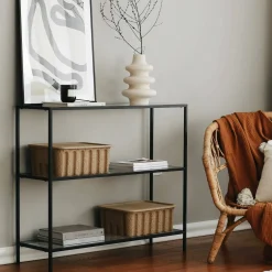 Consolle in metallo 100x30x85h cm nero - Domenica