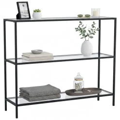 Consolle in metallo 100x30x85h cm nero - Domenica