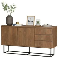 Consolle larga 140x36x72h cm noce e nero - Credenza Kuwait
