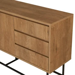 Consolle larga 140x36x72h cm noce e nero - Credenza Kuwait