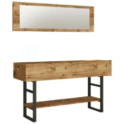 Consolle|Salotto > Dmora Consolle legno e metallo 139x43x75h cm quercia - Izo Marrone Quercia