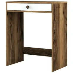 Consolle|Salotto > Dmora Consolle make up 70x84x40h cm noce e bianco - Bedonia Bianco, Marrone Noce