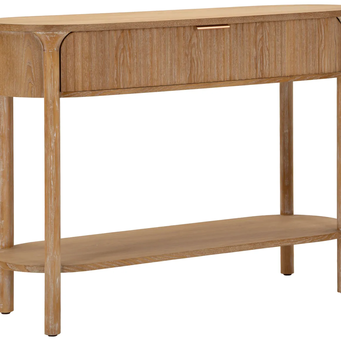 Consolle Marrone Ciliegio oro 2 Ripiani Effetto Invecchiato con 1 Cassetto 110x40x80h cm, Materiale Struttura in Metallo - Faliha