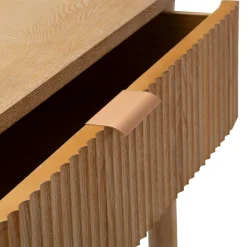 Consolle Marrone Ciliegio oro 2 Ripiani Effetto Invecchiato con 1 Cassetto 110x40x80h cm, Materiale Struttura in Metallo - Faliha