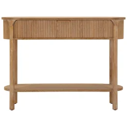 Consolle Marrone Ciliegio oro 2 Ripiani Effetto Invecchiato con 1 Cassetto 110x40x80h cm, Materiale Struttura in Metallo - Faliha