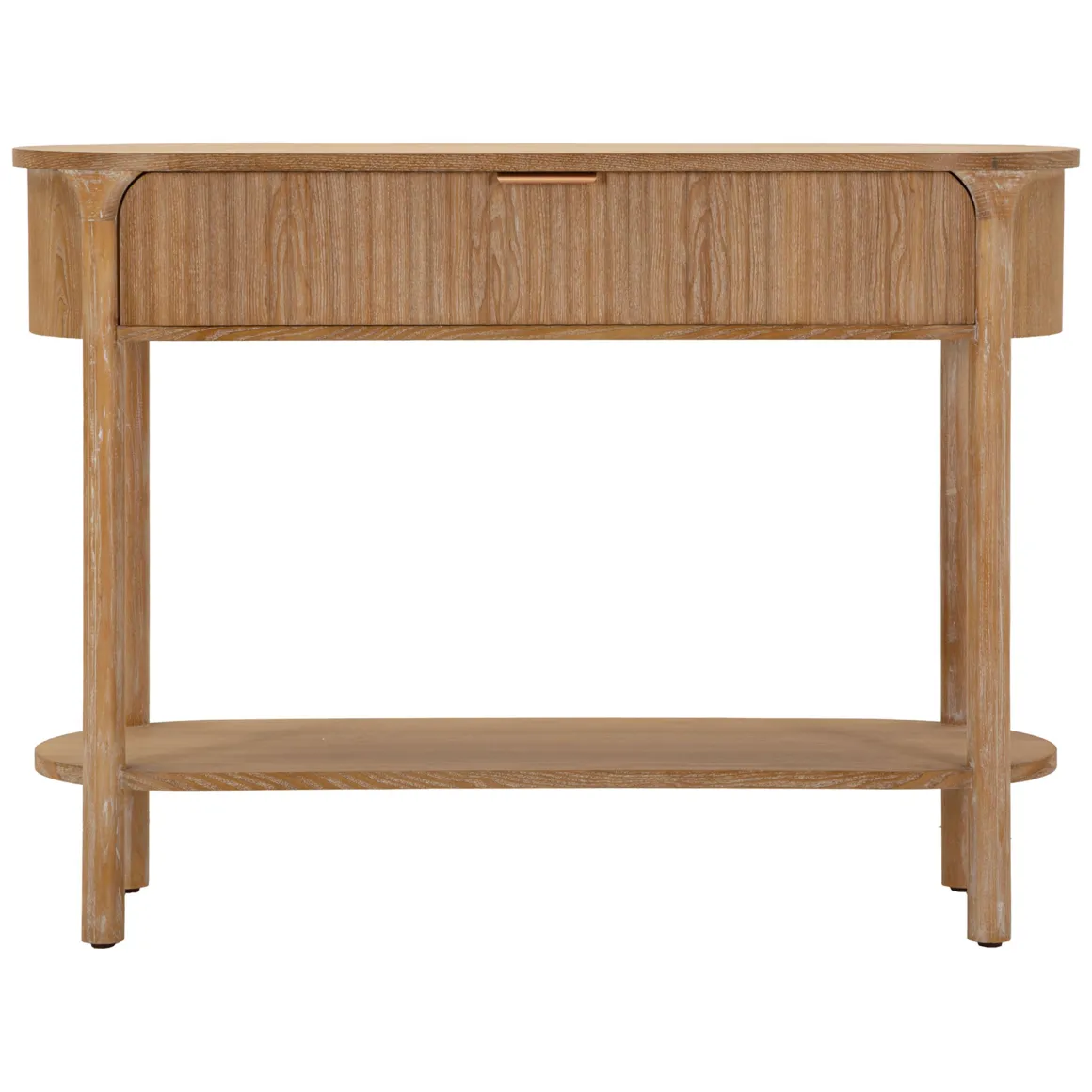 Consolle Marrone Ciliegio oro 2 Ripiani Effetto Invecchiato con 1 Cassetto 110x40x80h cm, Materiale Struttura in Metallo - Faliha
