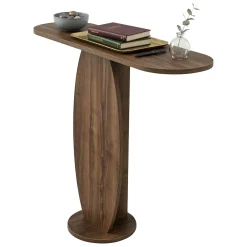 Consolle > Dmora Consolle Colore Ripiano Marrone Sfumatura Colore Struttura Noce 100x30x81h cm, Sfumatura Colore Ripiano Noce - Ramacca Marrone Noce
