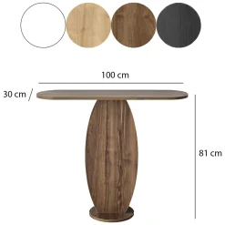 Consolle > Dmora Consolle Colore Ripiano Marrone Sfumatura Colore Struttura Noce 100x30x81h cm, Sfumatura Colore Ripiano Noce - Ramacca Marrone Noce