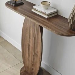 Consolle > Dmora Consolle Colore Ripiano Marrone Sfumatura Colore Struttura Noce 100x30x81h cm, Sfumatura Colore Ripiano Noce - Ramacca Marrone Noce