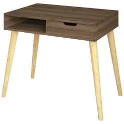 Consolle Marrone Noce Marrone Rovere un Vano Colore Ripiano Marrone 90x60x80h cm, Colore Struttura Marrone - Santerno