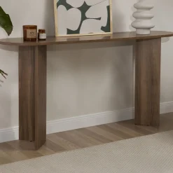 Consolle Marrone Noce un Ripiano Peso Supportato 25 kg 150x35x75h cm, Colore Ripiano Marrone - Cercino