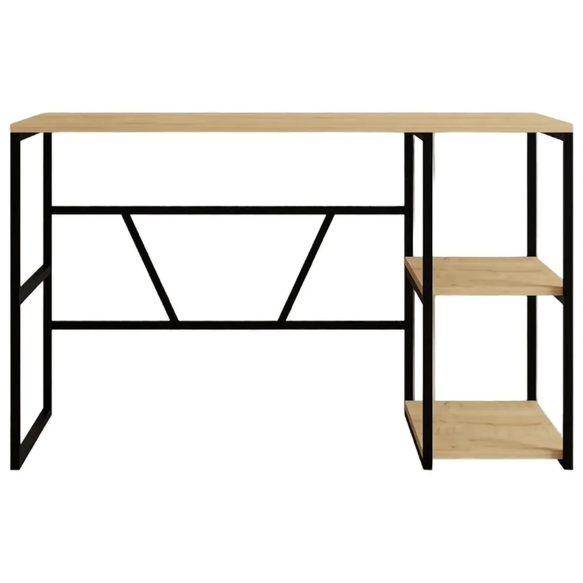 Consolle Marrone Rovere Nero un Ripiano 2 Vani 120x60x74h cm, Colore Ripiano Marrone - Persiceto