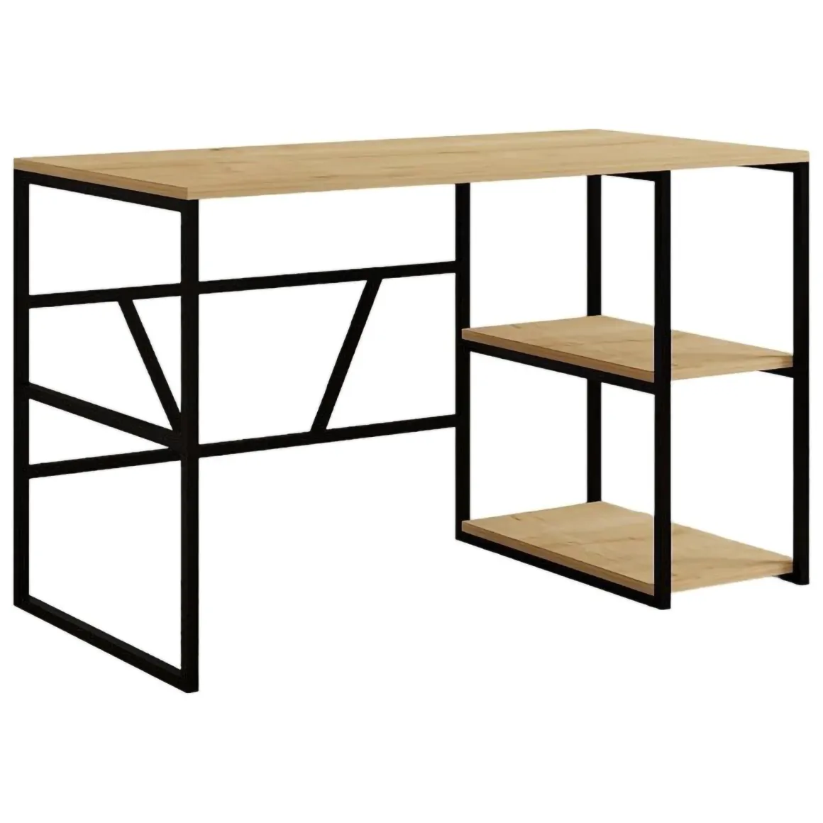 Consolle Marrone Rovere Nero un Ripiano 2 Vani 120x60x74h cm, Colore Ripiano Marrone - Persiceto