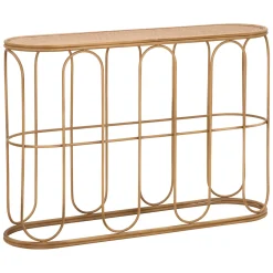 Consolle > Dmora Consolle un Ripiano Struttura Effetto Bamboo 110x32x77h cm, Materiale Struttura in Legno - Tiznit Marrone