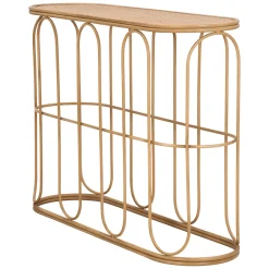 Consolle > Dmora Consolle un Ripiano Struttura Effetto Bamboo 110x32x77h cm, Materiale Struttura in Legno - Tiznit Marrone