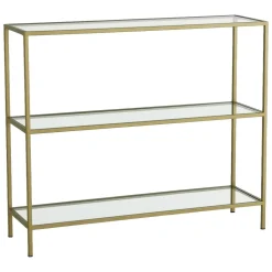 Consolle|Salotto > Dmora Consolle minimal in metallo 100x30x85h cm - Domenica Oro