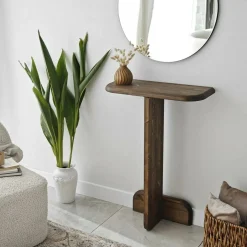 Consolle minimal 80x25x85h cm noce - Pancarana