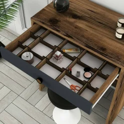 Consolle|Salotto > Dmora Consolle moderna 70x84x40h cm noce e antracite - Bedonia Nero Antracite, Marrone Noce