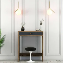 Consolle|Salotto > Dmora Consolle moderna 70x84x40h cm noce e antracite - Bedonia Nero Antracite, Marrone Noce