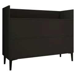 Consolle Nero Antracite 2 Vani Colore Ripiano Nero 110x35x85h cm, Sfumatura Colore Struttura Antracite - Trappeto