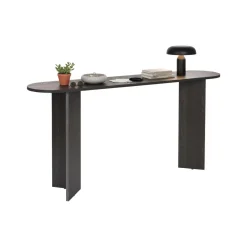 Consolle Nero un Ripiano Peso Supportato 25 kg 150x35x75h cm, Colore Ripiano Nero - Cercino