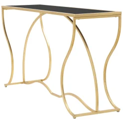 Consolle oro Fume Trasparente un Ripiano Materiale Struttura in Vetro 130x40x75h cm, Colore Ripiano Trasparente - Otepaa