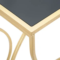 Consolle oro Fume Trasparente un Ripiano Materiale Struttura in Vetro 130x40x75h cm, Colore Ripiano Trasparente - Otepaa