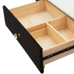 Consolle oro Nero un Ripiano Piano Effetto Marmo con 1 Cassetto 100x43x74h cm, Materiale Struttura in Tessuto - Marsa