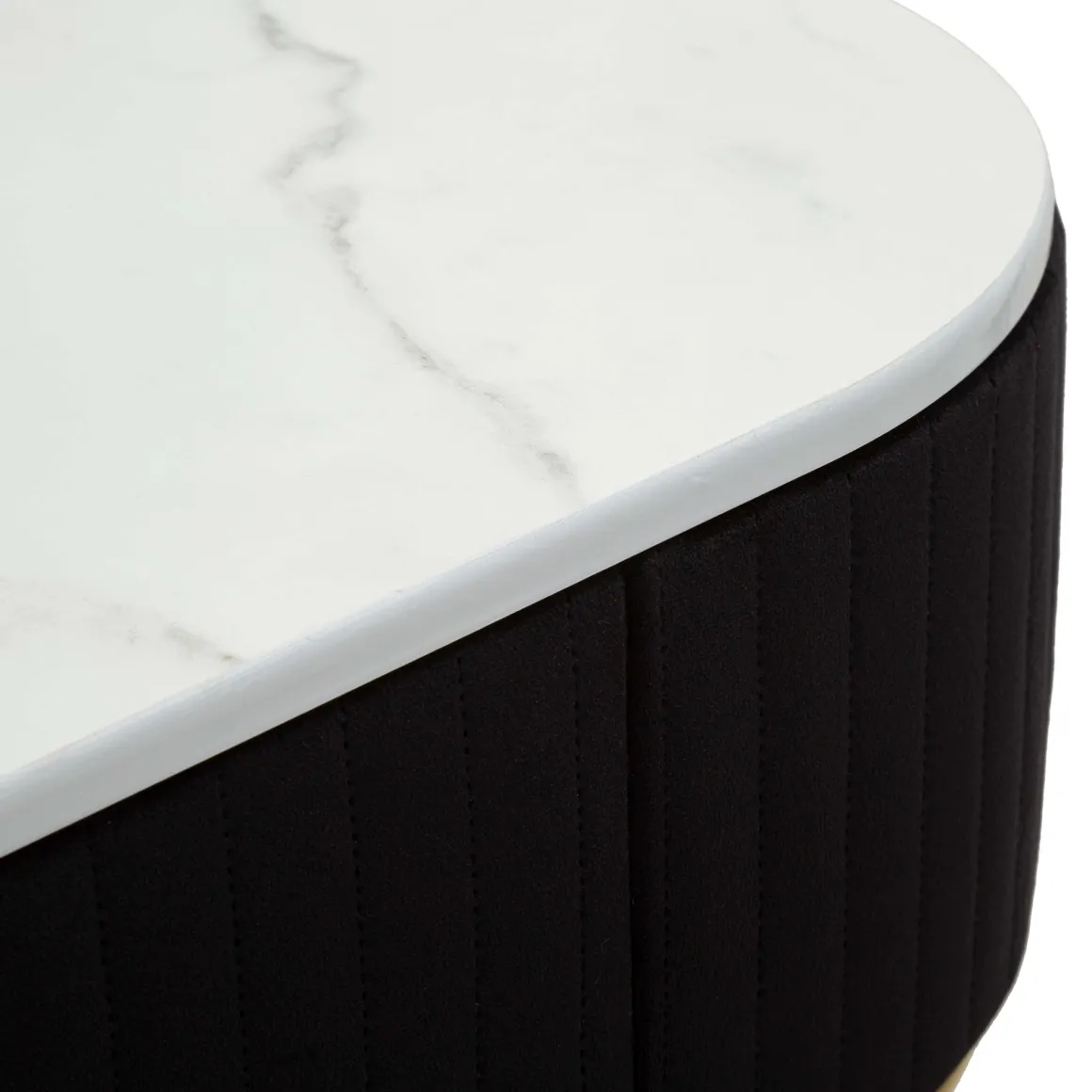 Consolle oro Nero un Ripiano Piano Effetto Marmo con 1 Cassetto 100x43x74h cm, Materiale Struttura in Tessuto - Marsa
