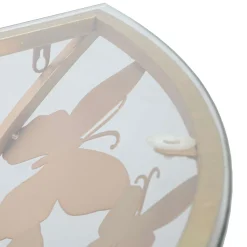 Consolle > Dmora Consolle oro Trasparente un Ripiano Base con Decorazione con Farfalle 120x41x37h cm, Materiale Struttura in Vetro - Azrou Trasparente, Oro