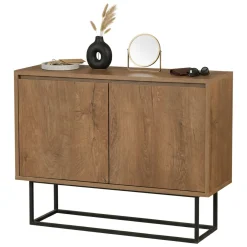 Consolle salotto 90x36x72h cm noce e nero - Credenza Indiano