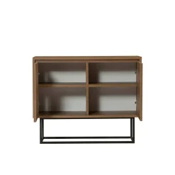 Consolle salotto 90x36x72h cm noce e nero - Credenza Indiano