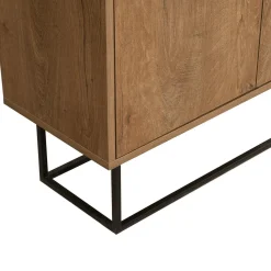 Consolle salotto 90x36x72h cm noce e nero - Credenza Indiano