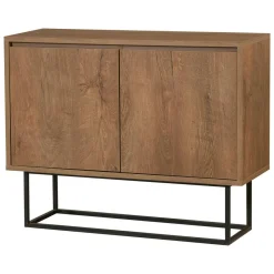 Consolle salotto 90x36x72h cm noce e nero - Credenza Indiano