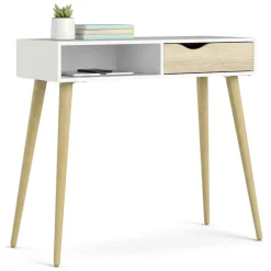 Consolle scandi 103x43x89h cm bianco e quercia - Diaspo