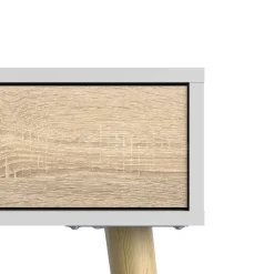 Consolle scandi 103x43x89h cm bianco e quercia - Diaspo