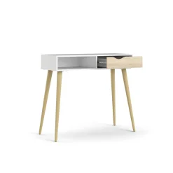 Consolle scandi 103x43x89h cm bianco e quercia - Diaspo