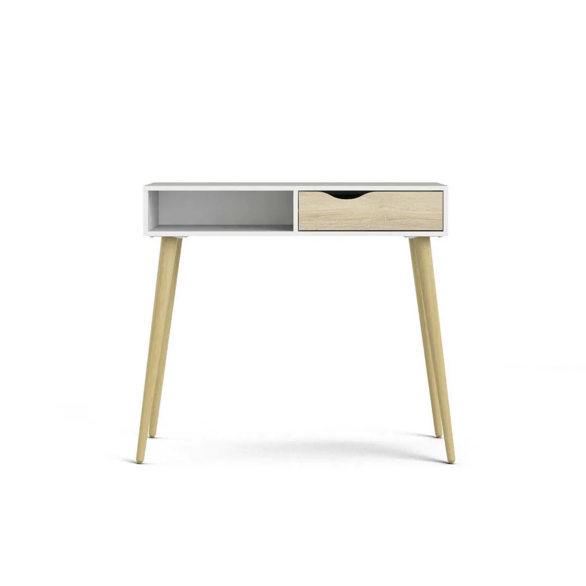Consolle scandi 103x43x89h cm bianco e quercia - Diaspo