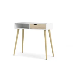 Consolle scandi 103x43x89h cm bianco e quercia - Diaspo