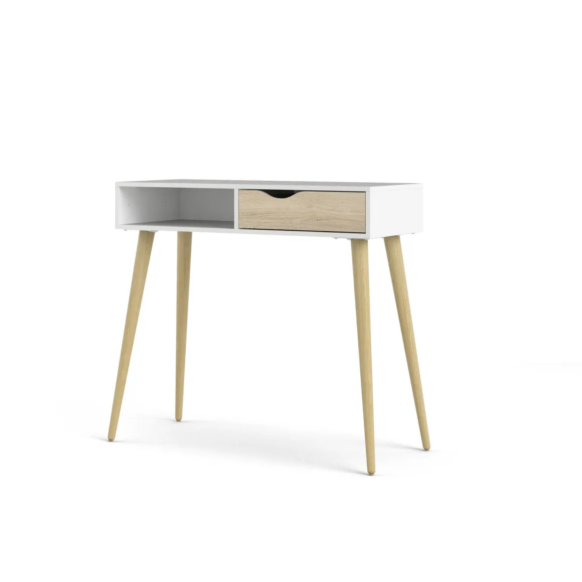 Consolle scandi 103x43x89h cm bianco e quercia - Diaspo
