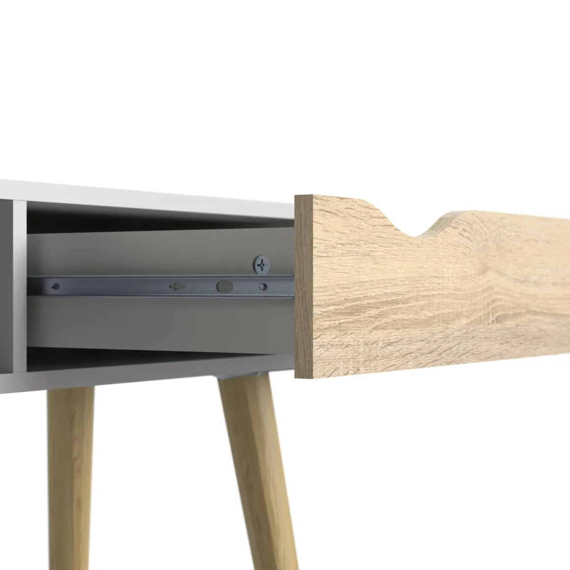 Consolle scandi 103x43x89h cm bianco e quercia - Diaspo