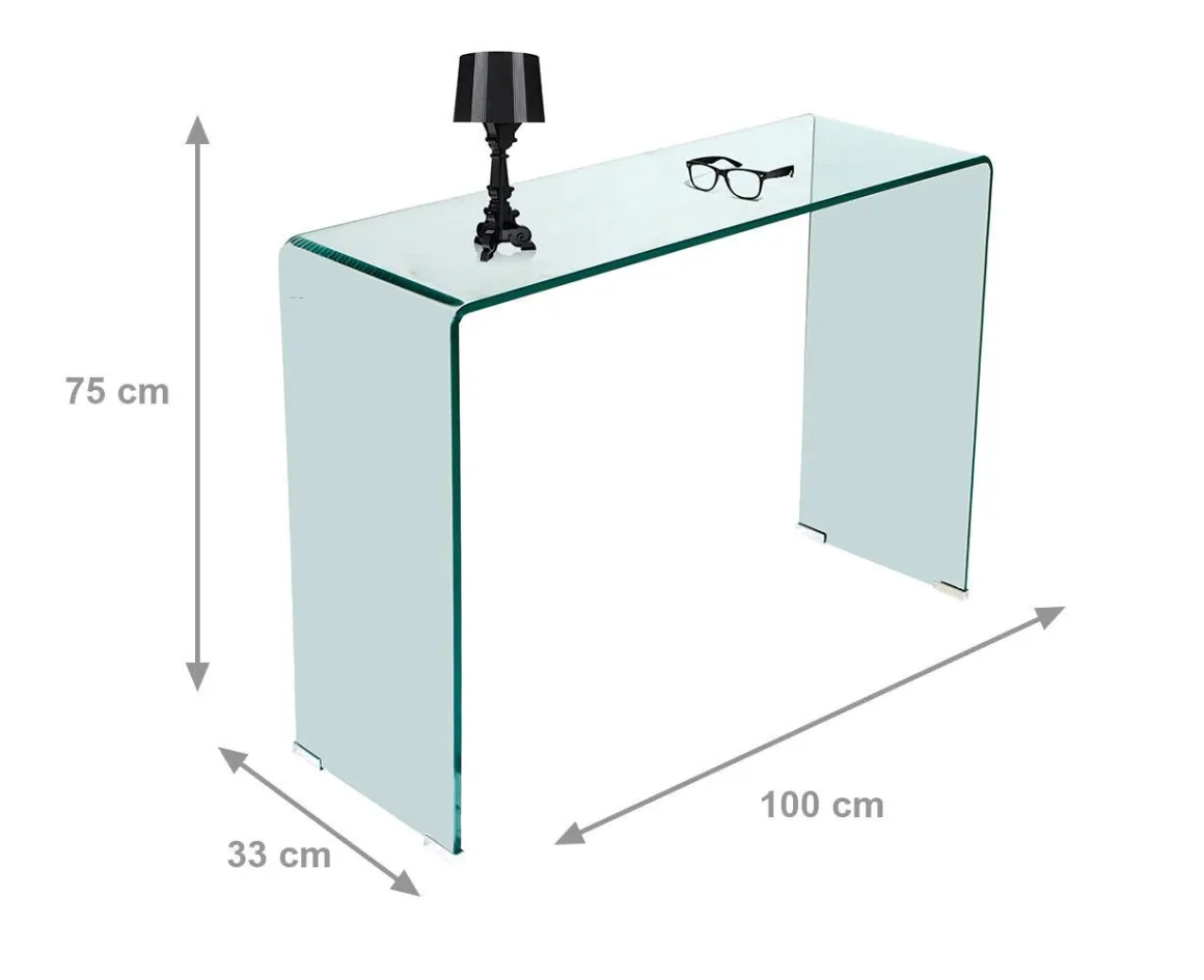 Consolle Trasparente Ripiani 100x33x75h cm, Vani - Cavedine