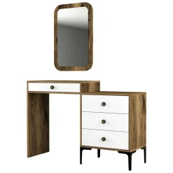 Consolle trucco 124x40x84h cm noce e bianco - Namtheun