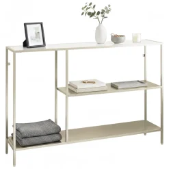 Consolle > Dmora Consolle Vaprio, 120x30 h80 cm, Panna Bianco Panna